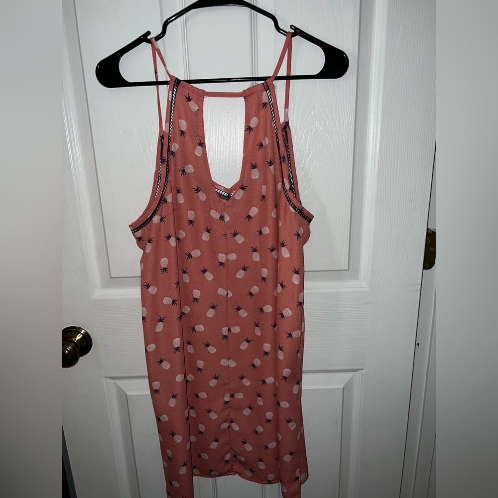 coral pink summer dress